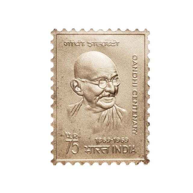 تمبر فاخر نقره گاندی